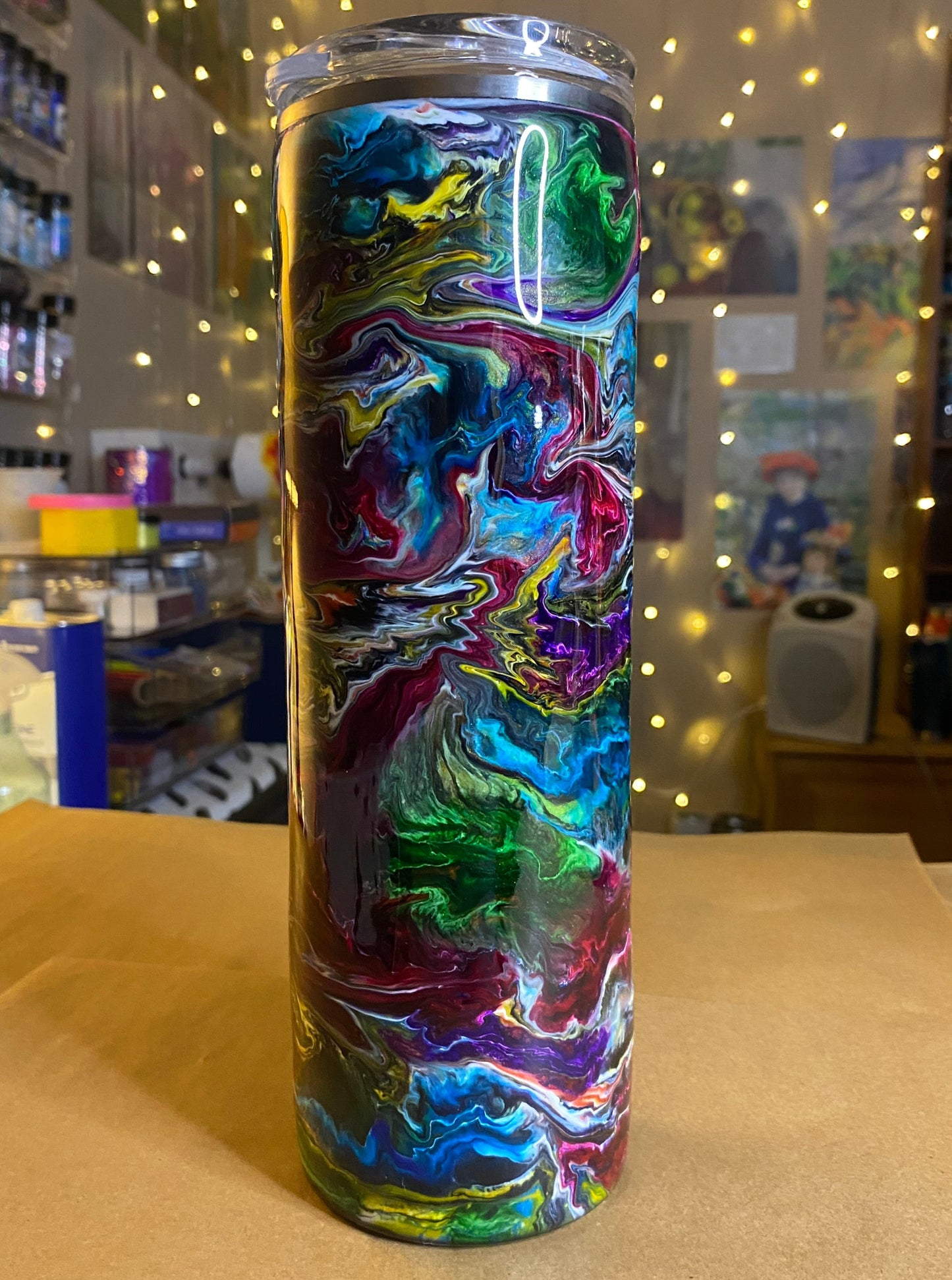 30 oz. Straight Skinny Tumbler - PGS Blurred Lines/Ink Swirl Mashup (Cartoon)