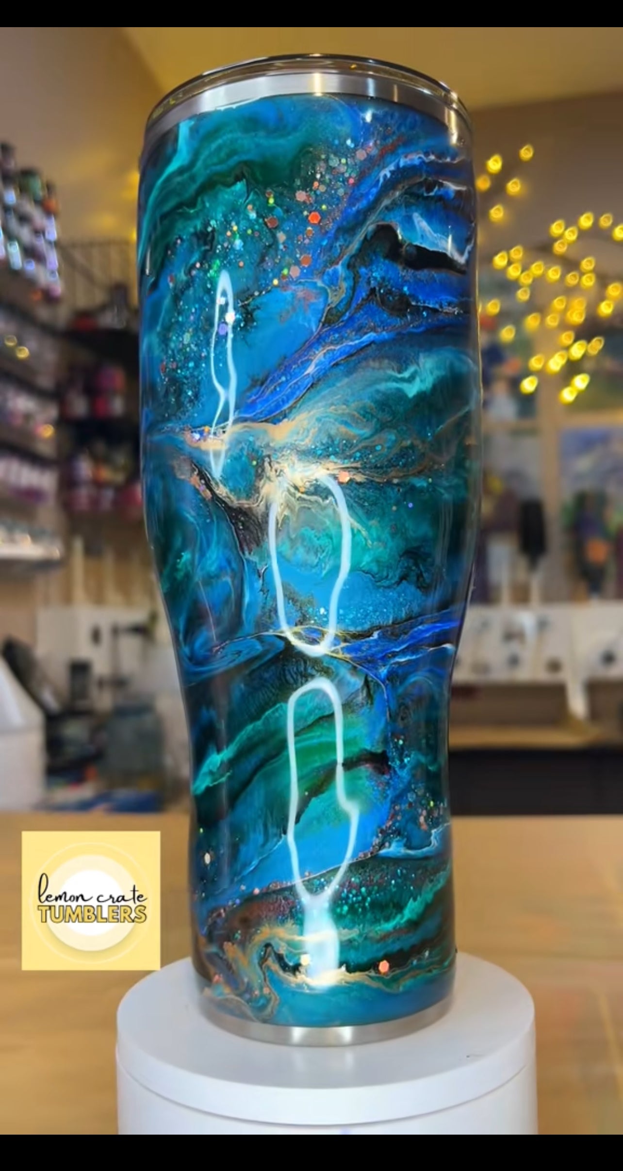 40 oz. Modern Curve Tumbler - Ocean Blue Mashup