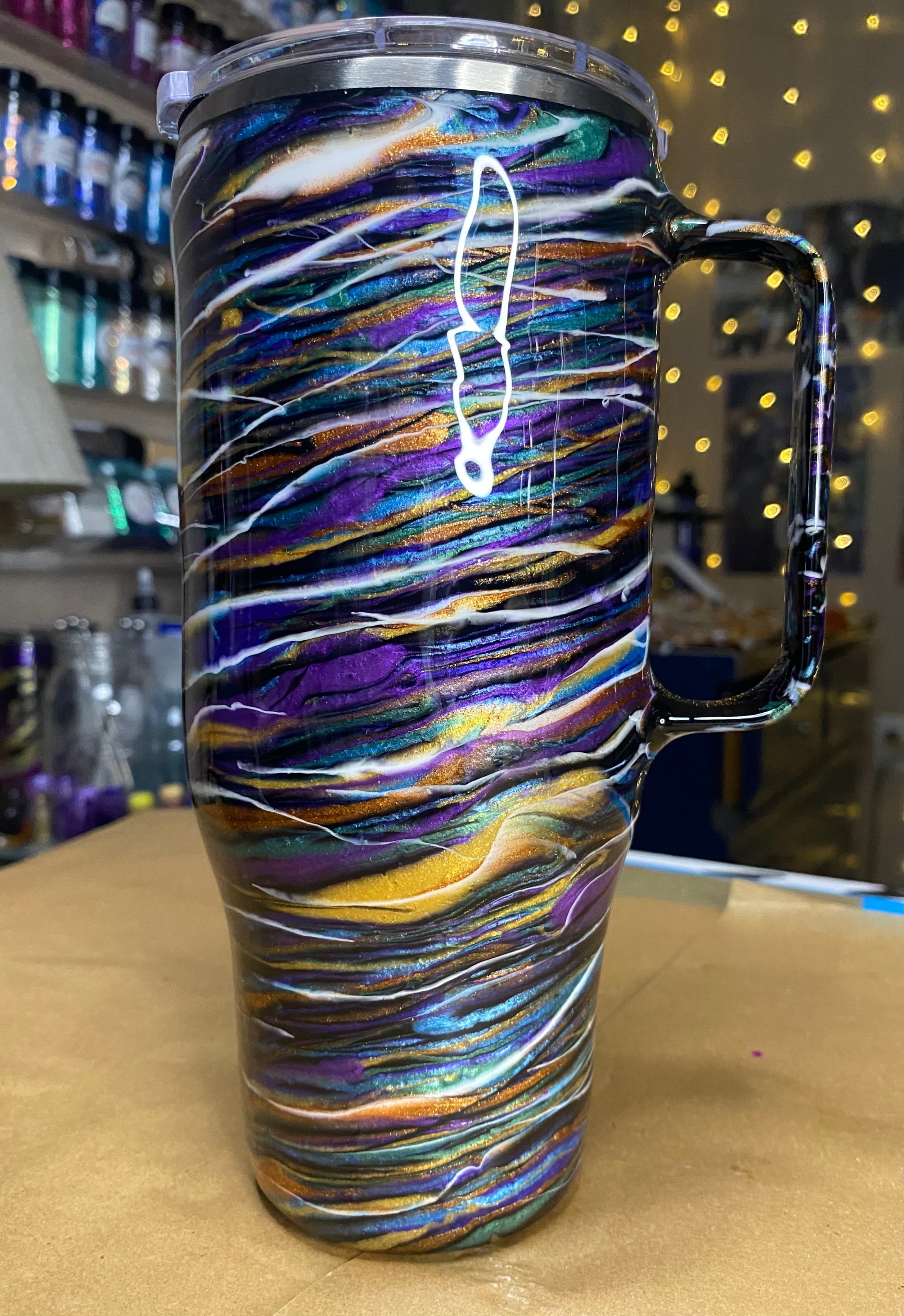 24 oz. Modern Curve Handled Tumber - Copper/Purple/Multi PGS Blurred Lines