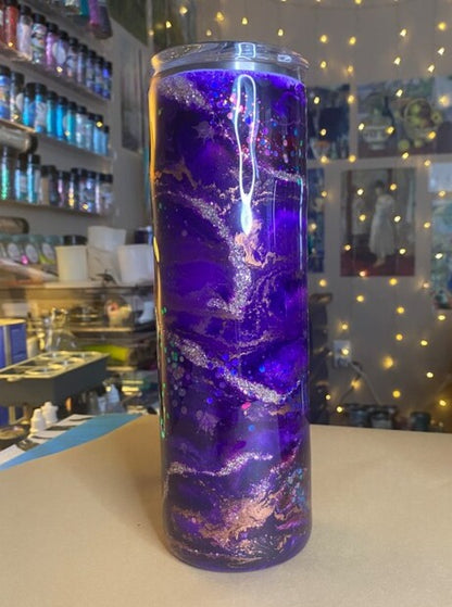 30 oz. Straight Skinny Tumbler - Purple & Rose Gold GST Waymaker