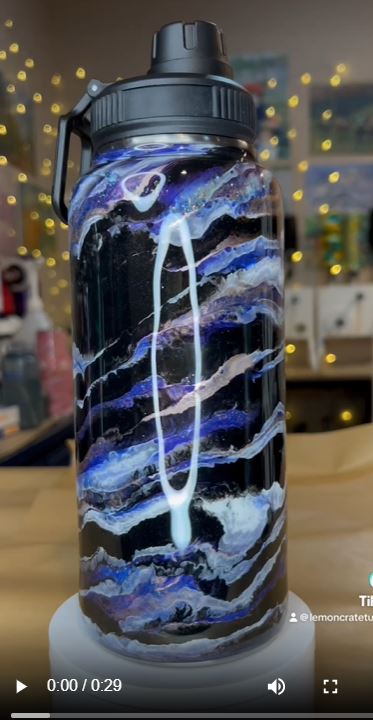 32 oz. Duo Hydro Water Bottle 💜 Purple/Rose Gold Blurred Lines