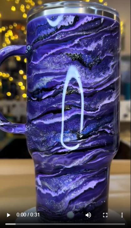 32 oz. Tipsy Magnolia Travel Mug ☂️ Darker Purples Blurred Lines