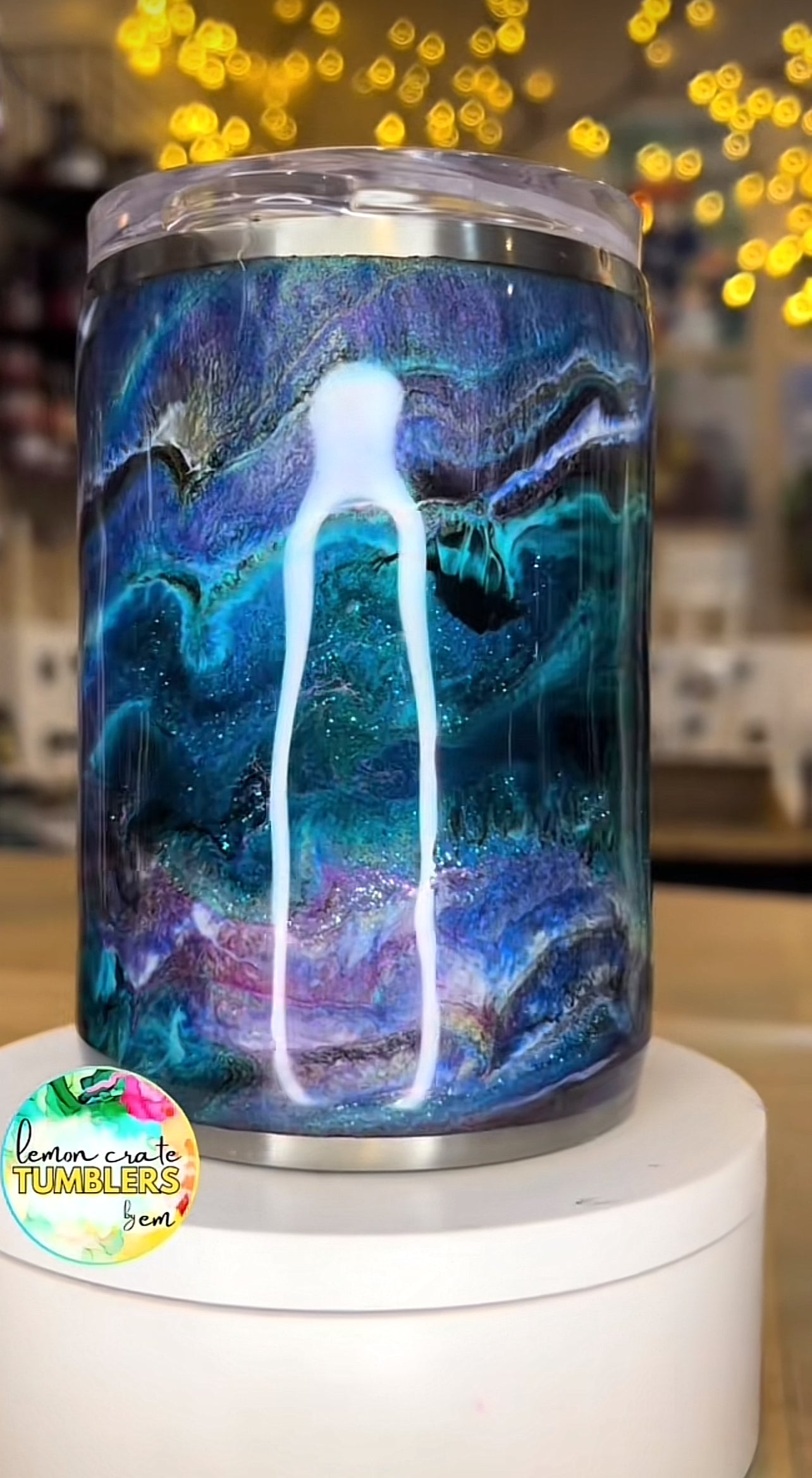 12 oz. Husky Tumbler [Tipsy Magnolia] 🌂 Teal & Purple Mashup