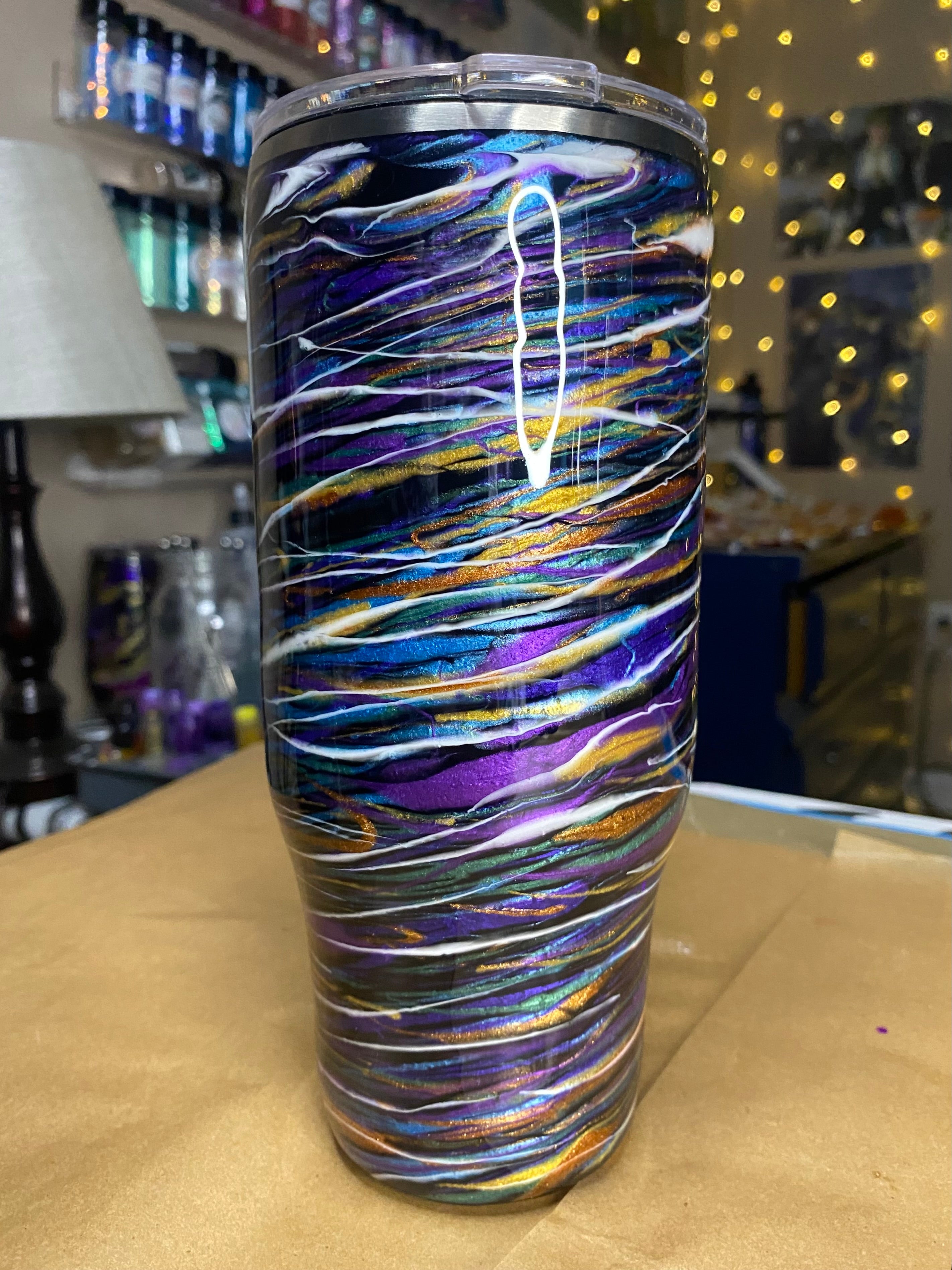 24 oz. Modern Curve Handled Tumber - Copper/Purple/Multi PGS Blurred Lines