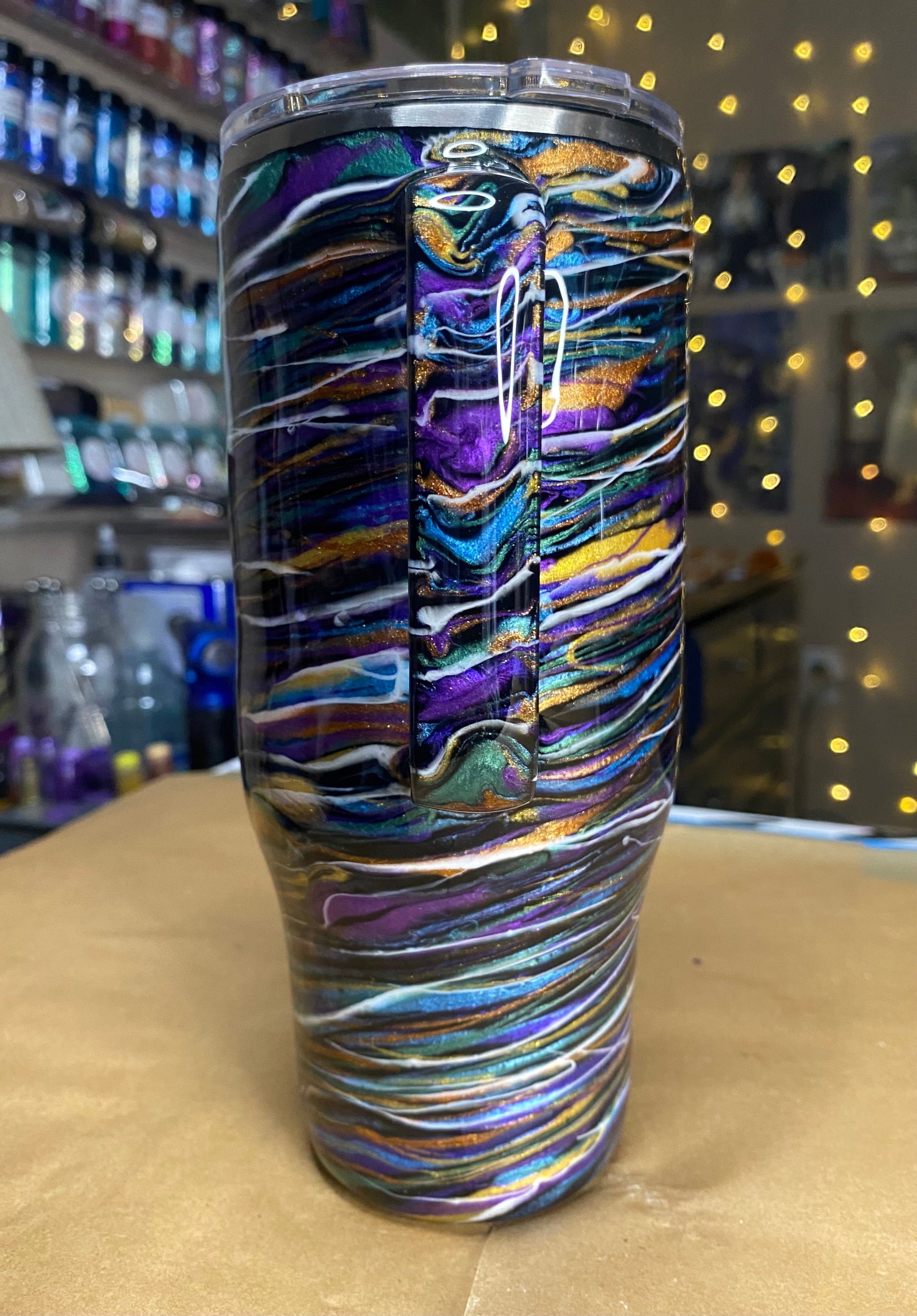 24 oz. Modern Curve Handled Tumber - Copper/Purple/Multi PGS Blurred Lines