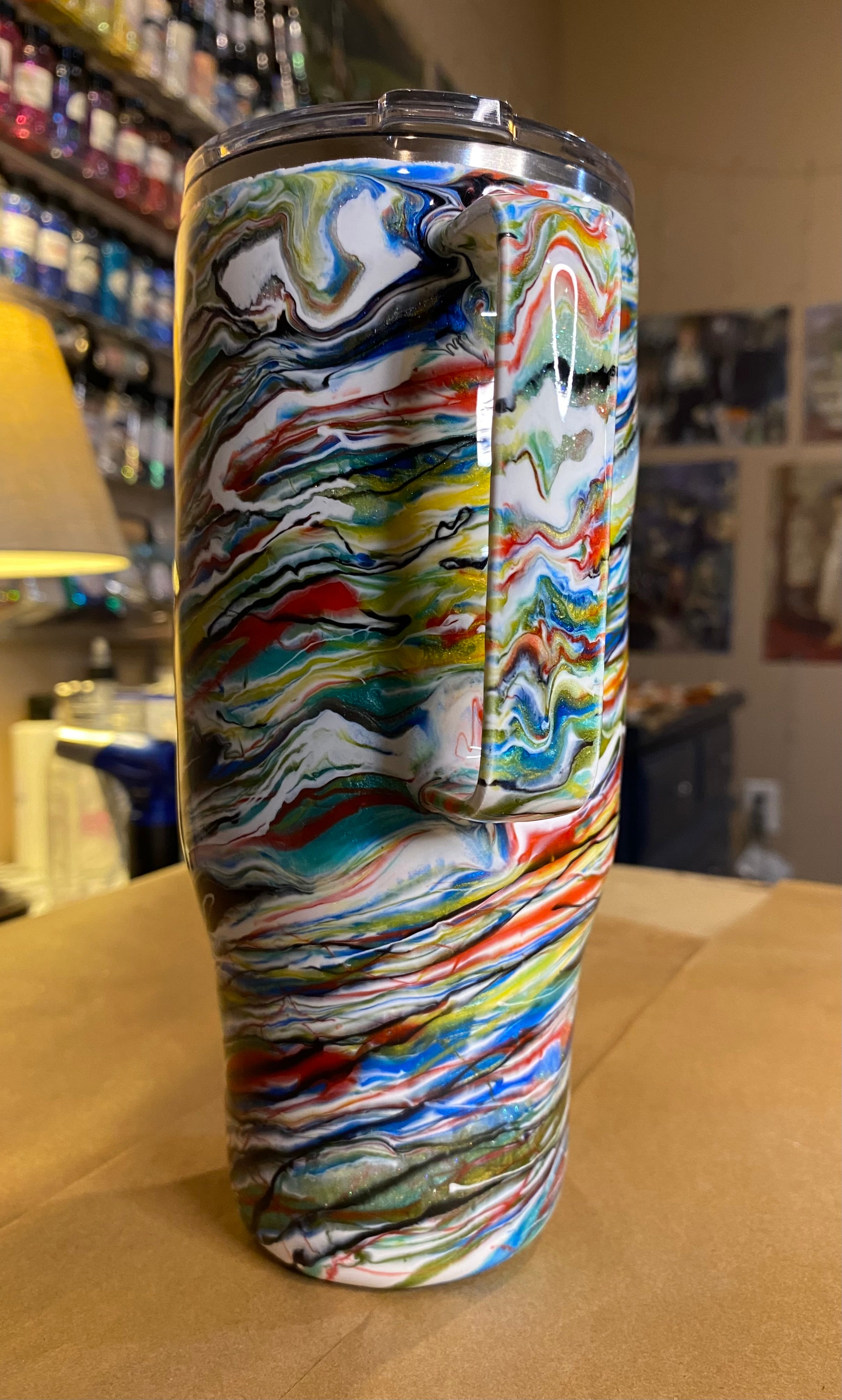 24 oz. Modern Curve Handled Tumber - PGS Blurred Lines *Made on Live*