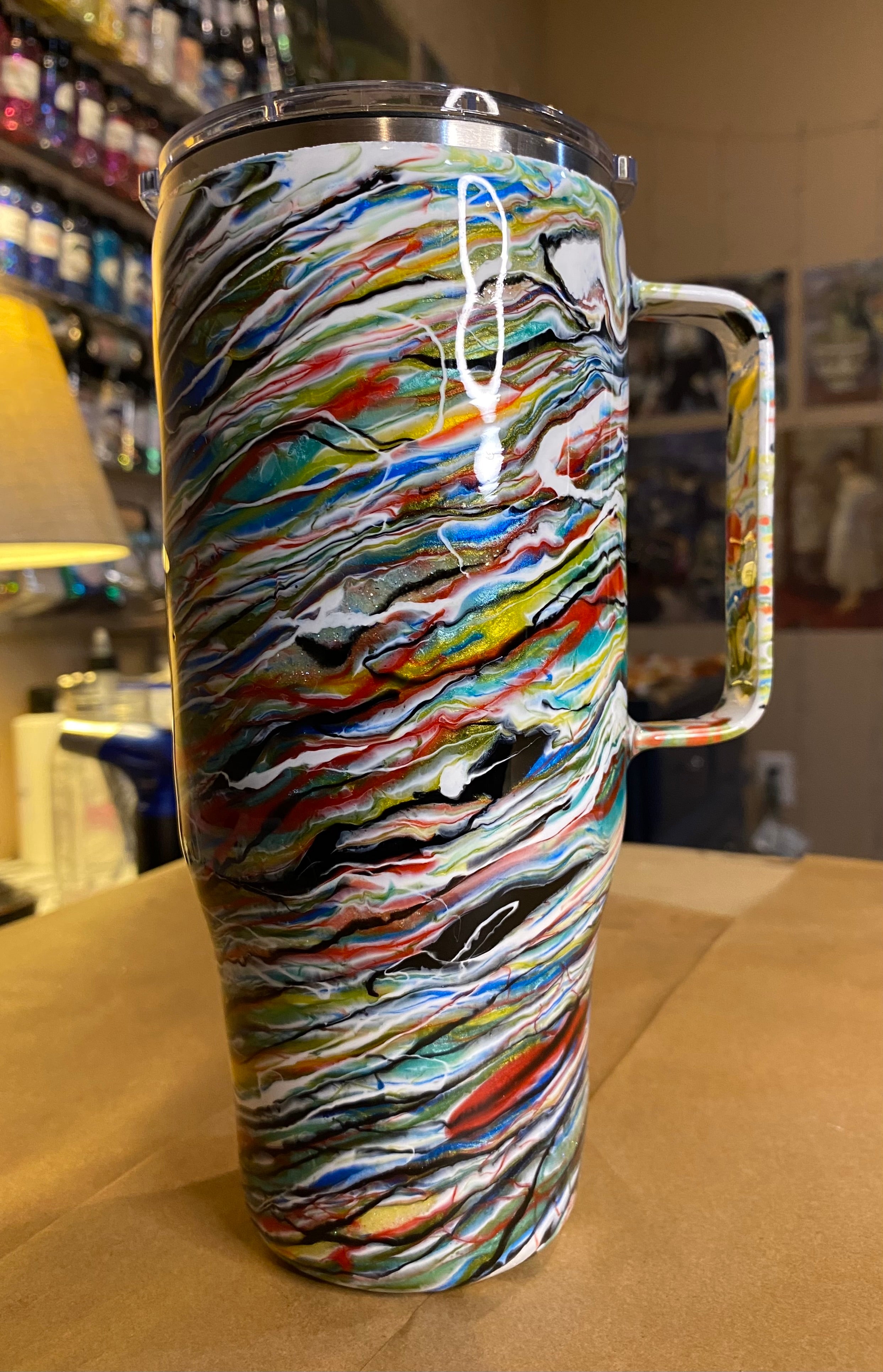 24 oz. Modern Curve Handled Tumber - PGS Blurred Lines *Made on Live*