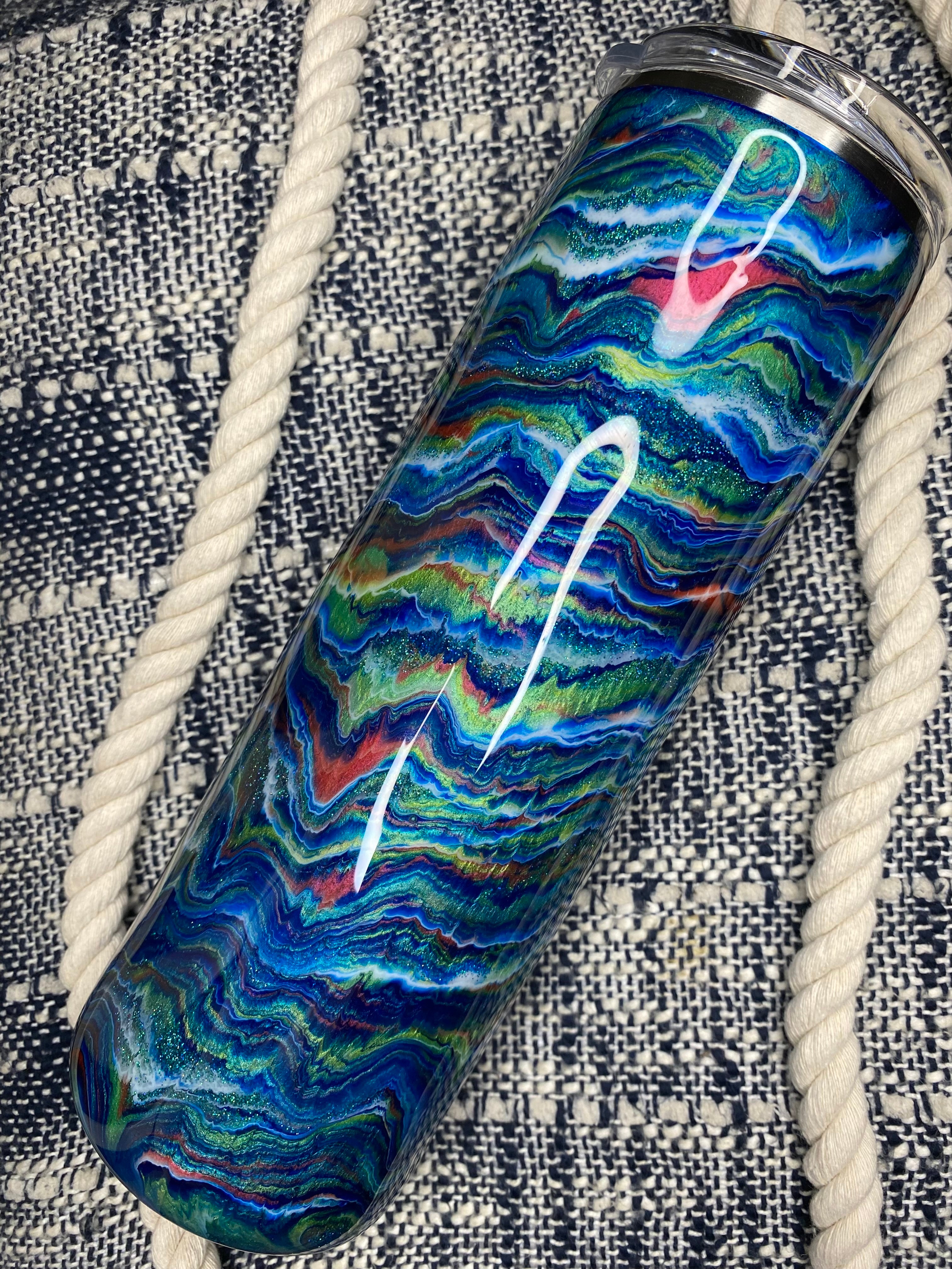 31. 30 oz. Straight Skinny (COLORFUL WAVES Blurred Lines)