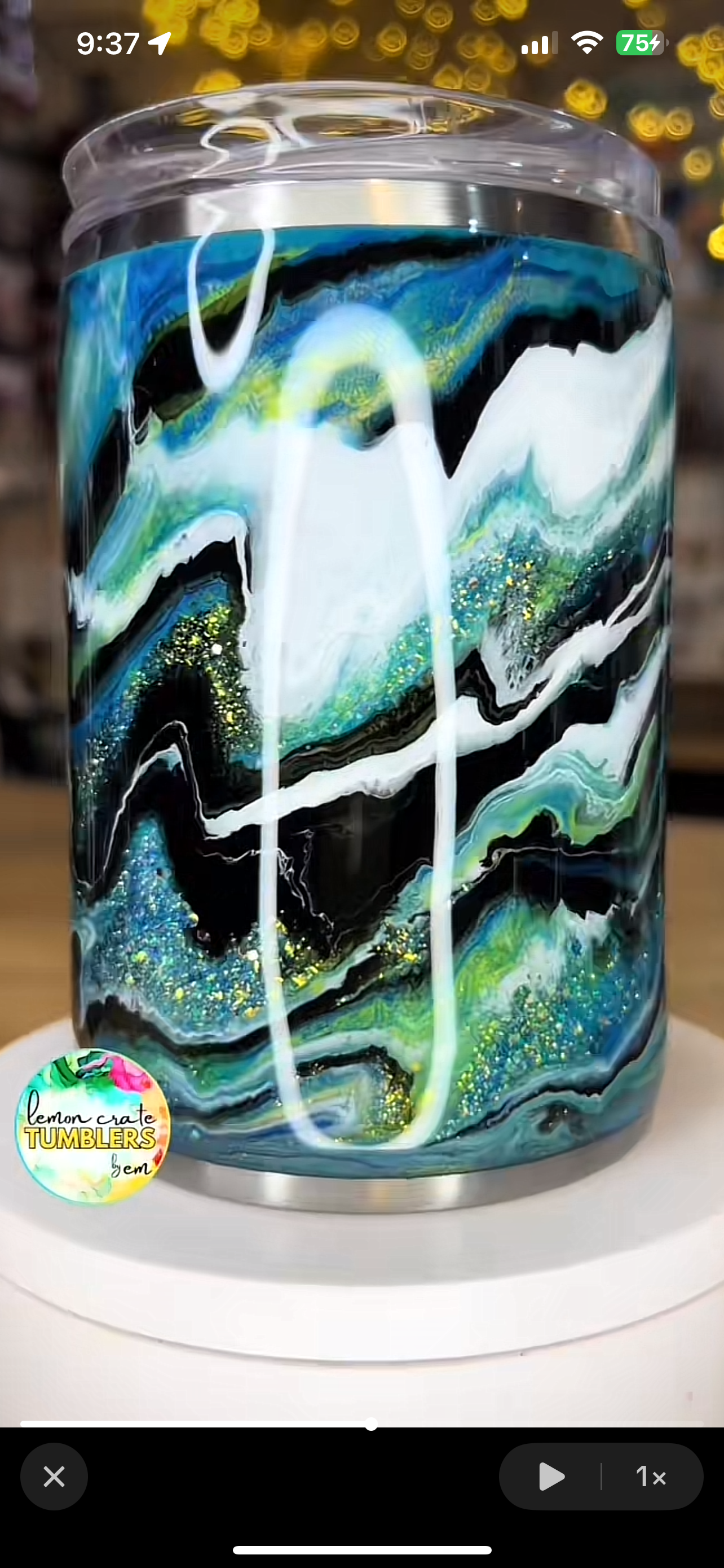 12 oz. Husky Tumbler [Tipsy Magnolia] 🍏 Green River Blurred Lines