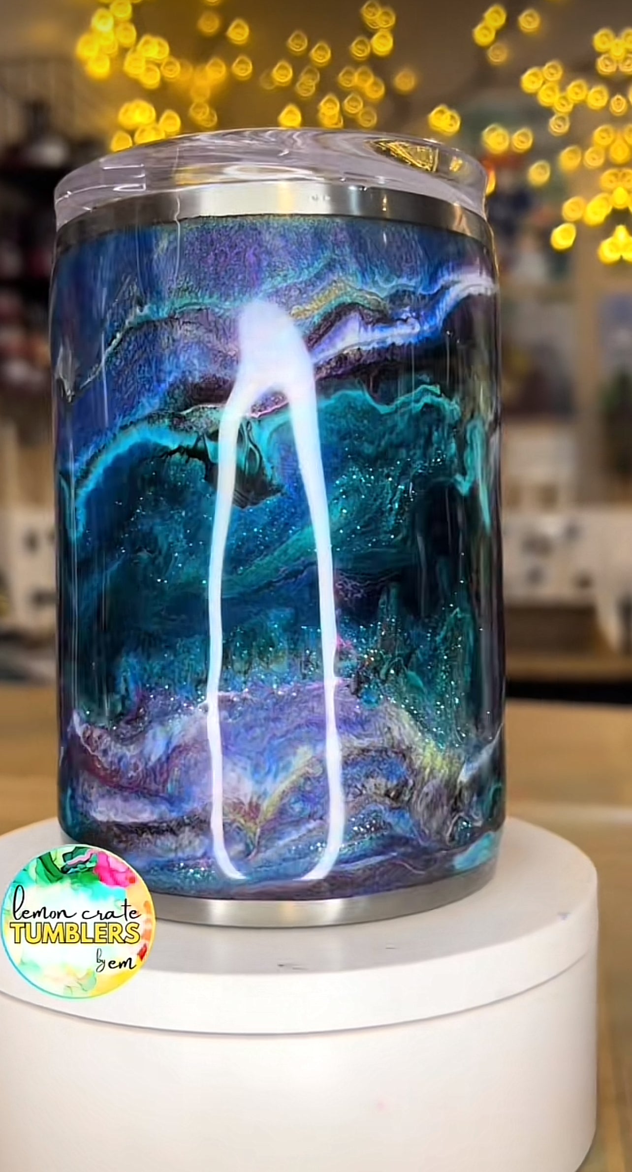 12 oz. Husky Tumbler [Tipsy Magnolia] 🌂 Teal & Purple Mashup