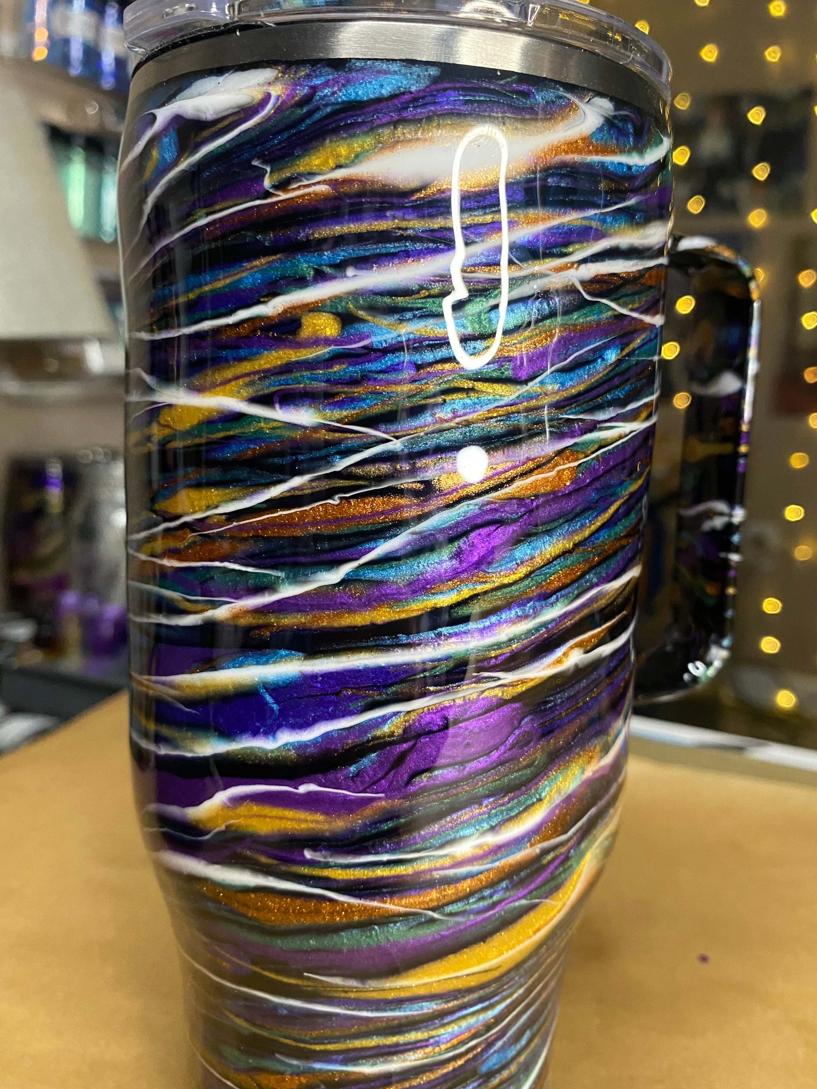 24 oz. Modern Curve Handled Tumber - Copper/Purple/Multi PGS Blurred Lines