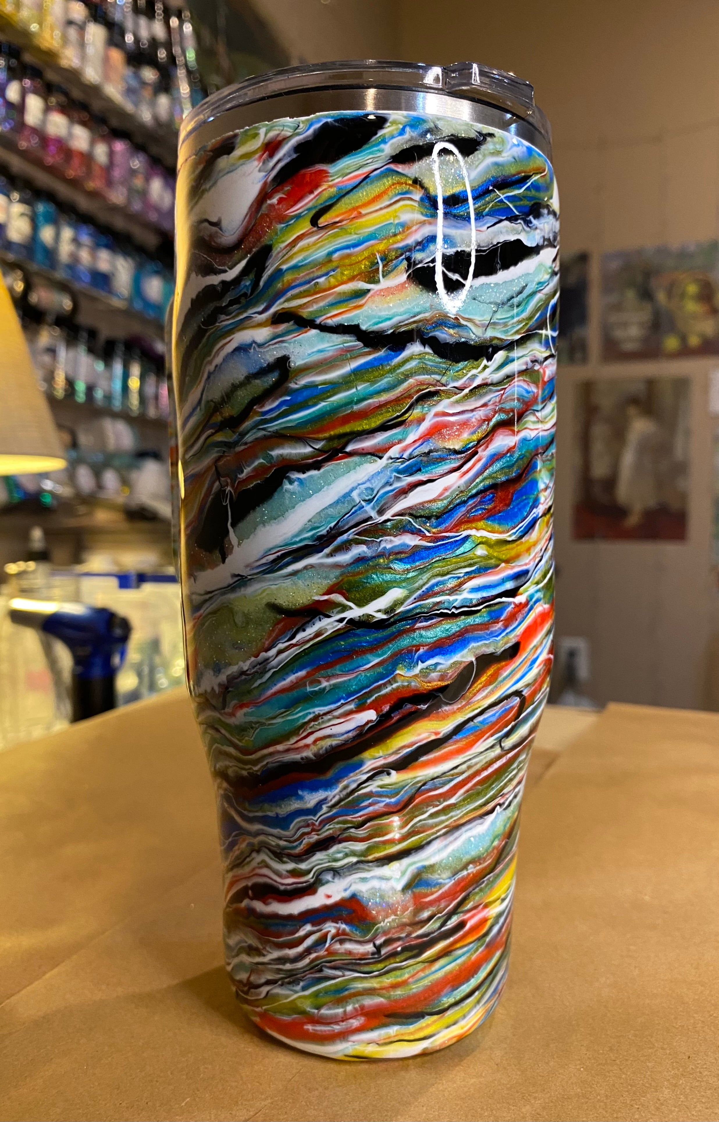 24 oz. Modern Curve Handled Tumber - PGS Blurred Lines *Made on Live*