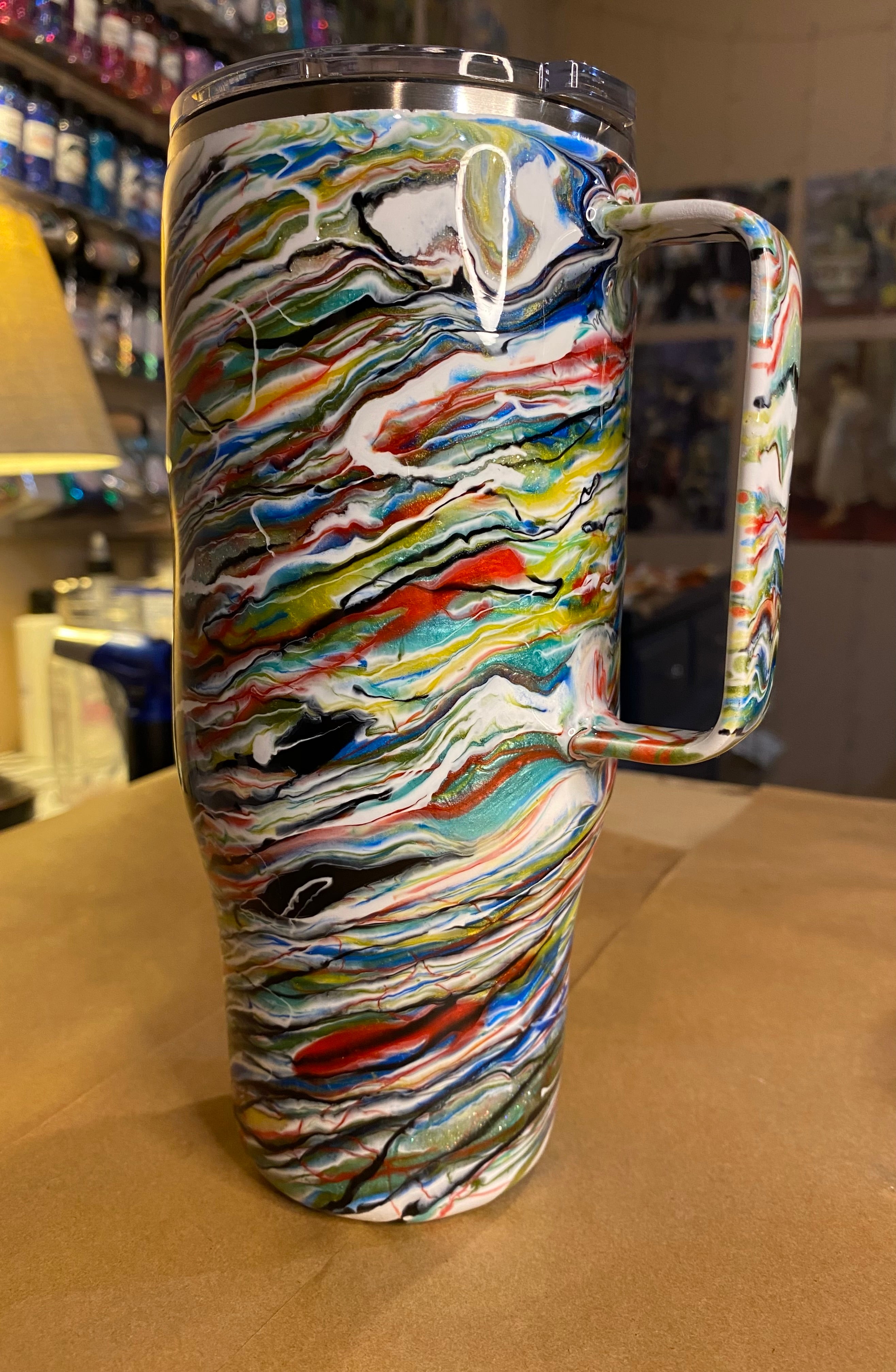 24 oz. Modern Curve Handled Tumber - PGS Blurred Lines *Made on Live*