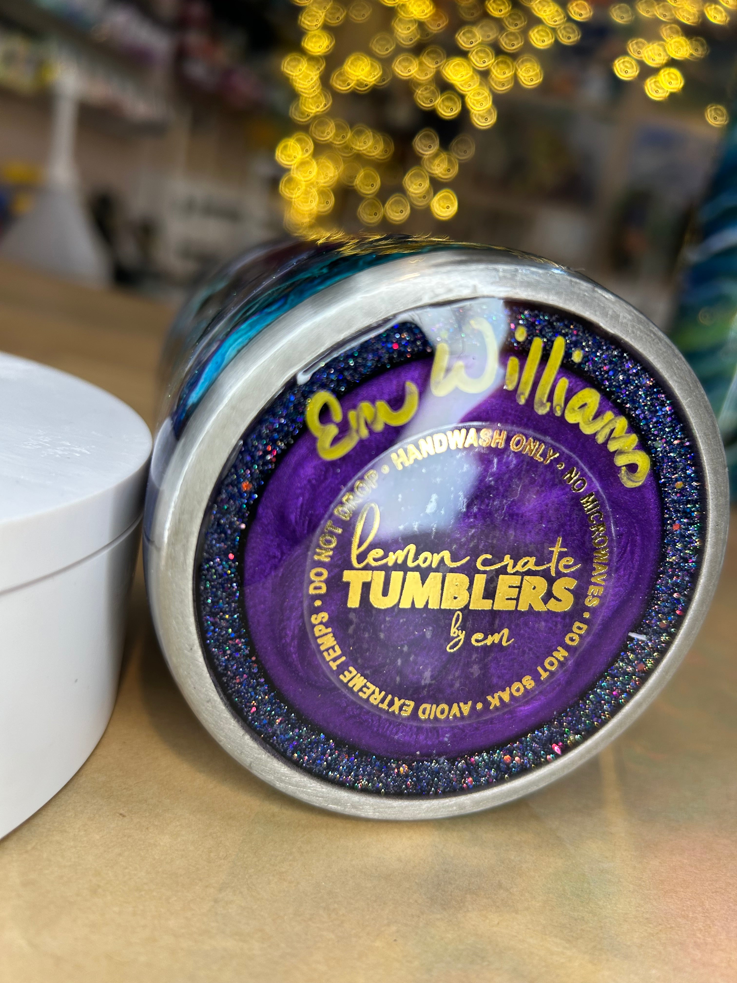 12 oz. Husky Tumbler [Tipsy Magnolia] 🌂 Teal & Purple Mashup