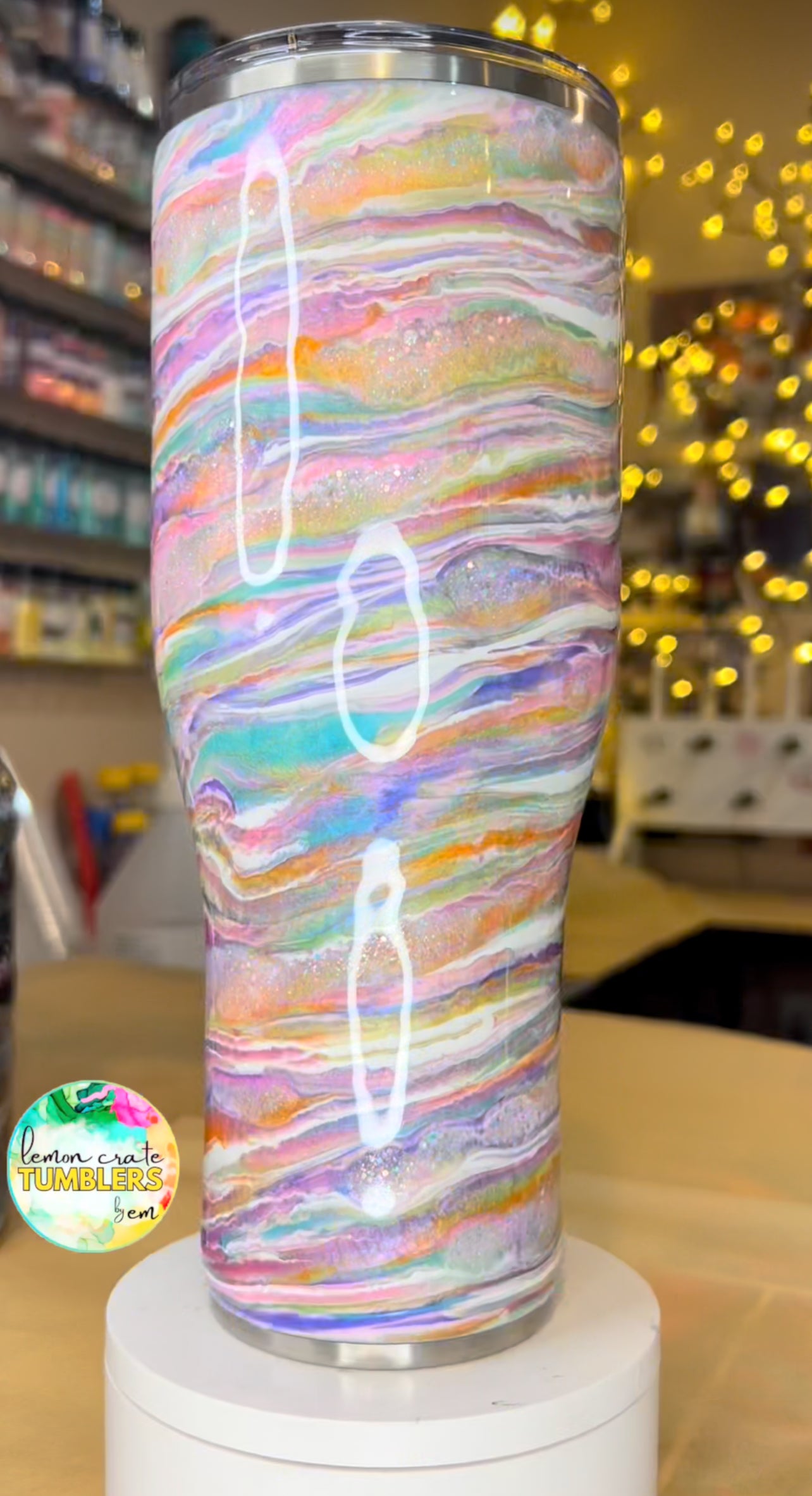 40 oz. Modern Curve Tumbler - Pastel Blurred Lines