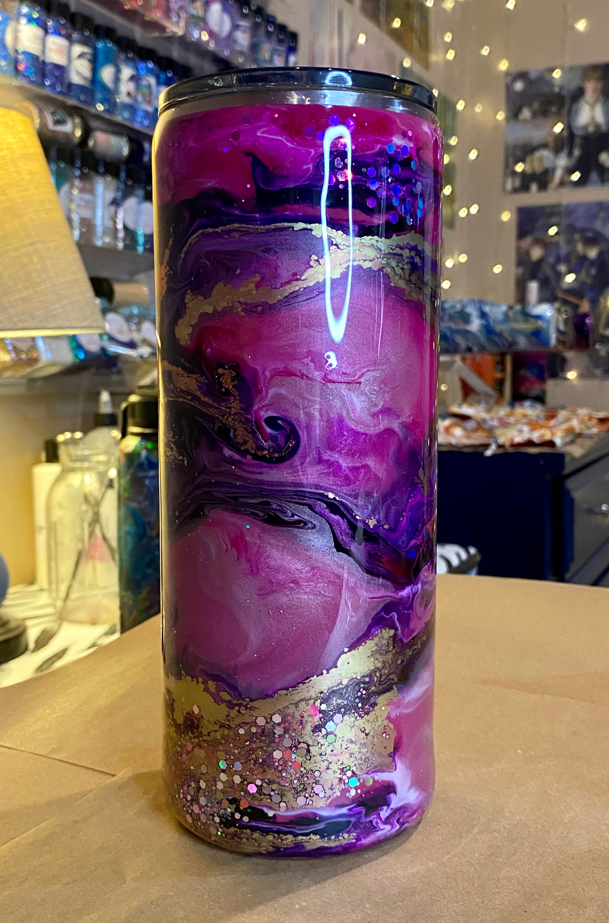 30 oz. Fatty Tumbler - Pink/Purple/Gold/Rose Gold Ink Swirl