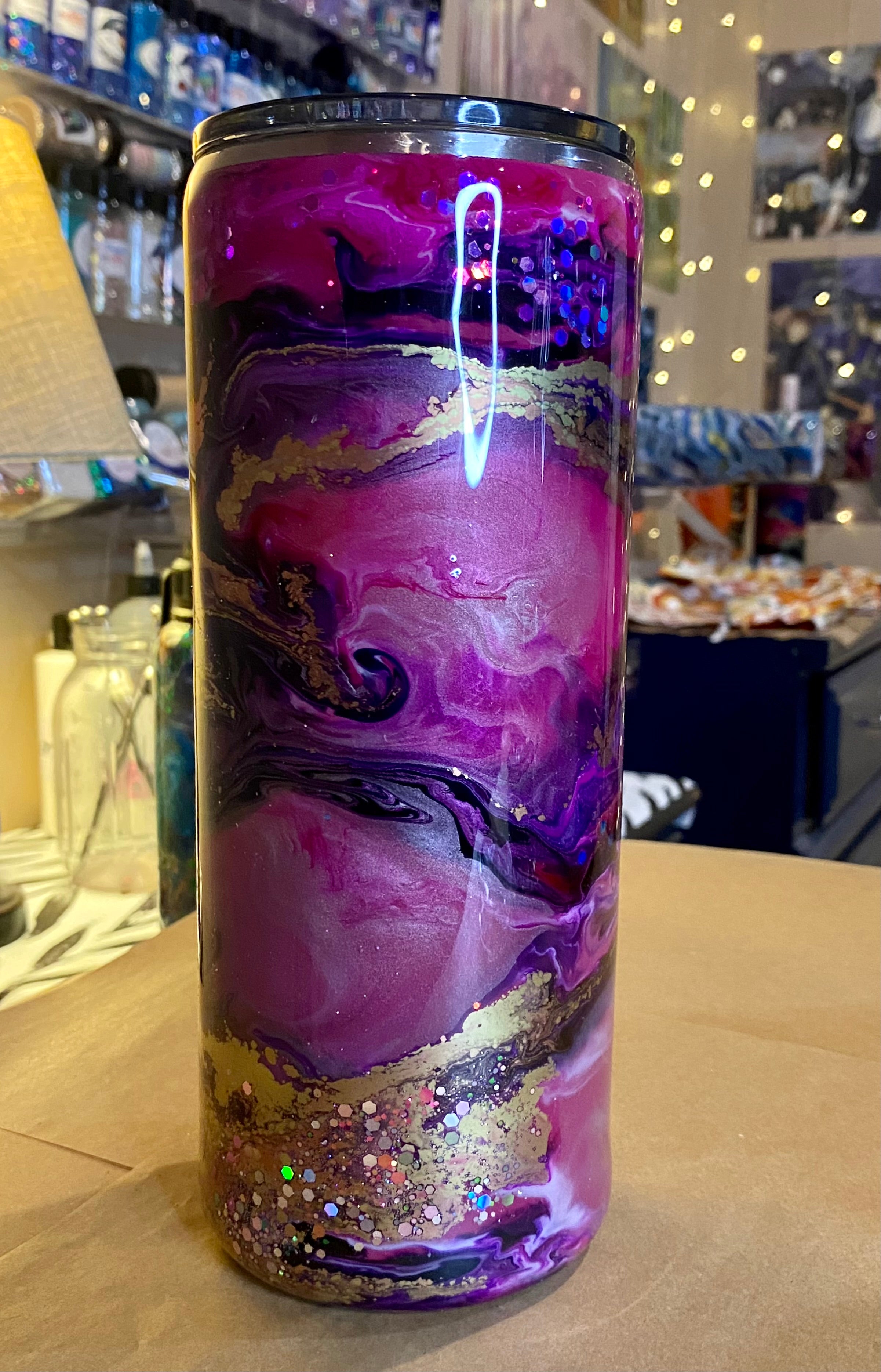 30 oz. Fatty Tumbler - Pink/Purple/Gold/Rose Gold Ink Swirl