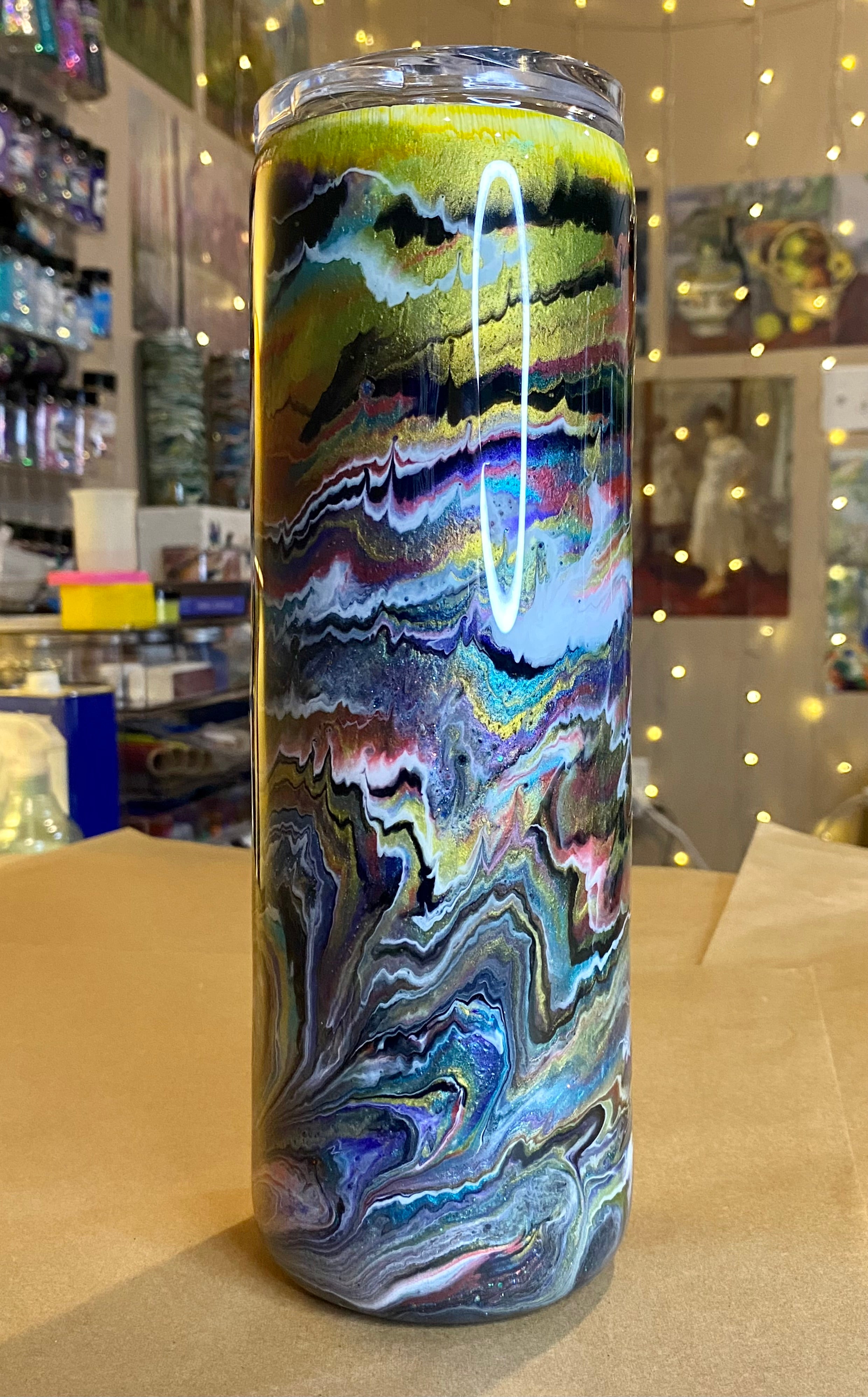 30 oz. Straight Skinny - Multi Colored Blurred Lines