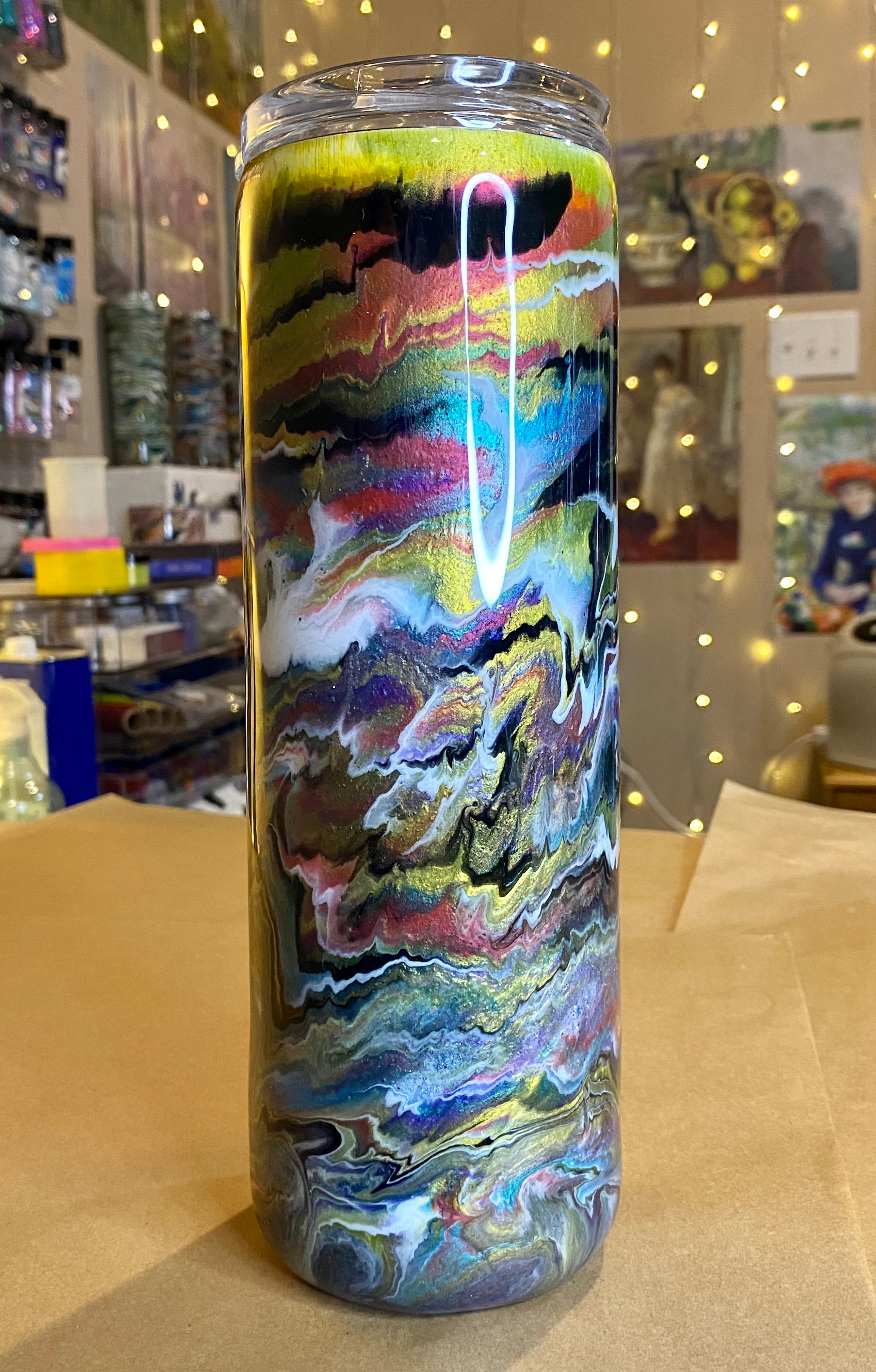 30 oz. Straight Skinny - Multi Colored Blurred Lines