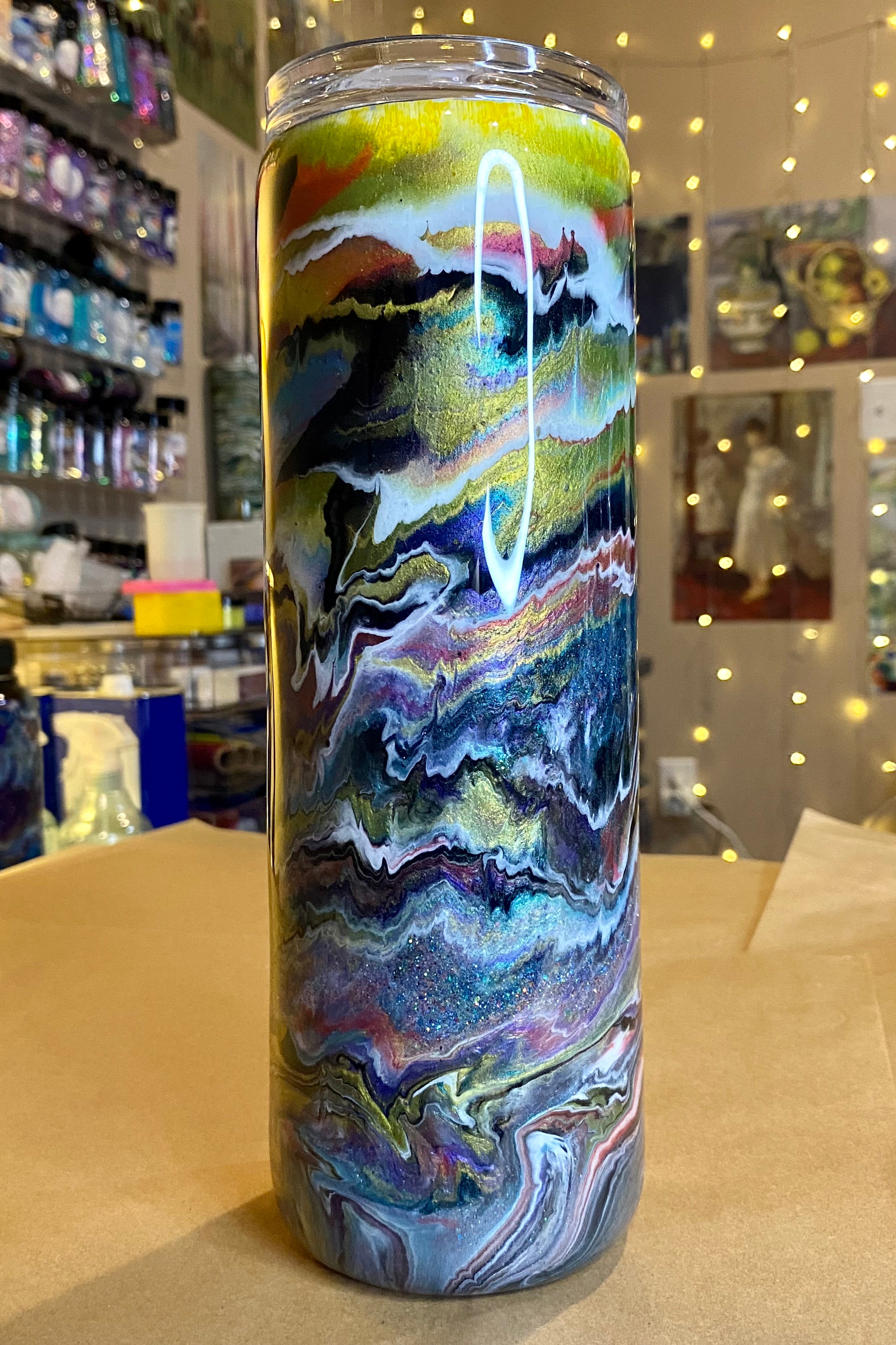 30 oz. Straight Skinny - Multi Colored Blurred Lines