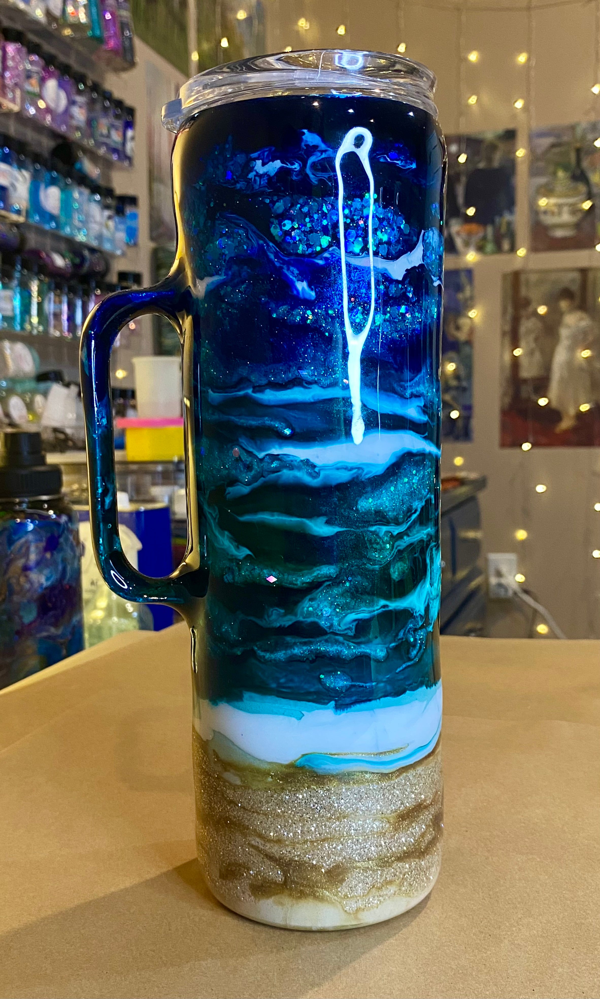 30 oz. Straight Skinny Hoggle Tumbler - Ocean Waves