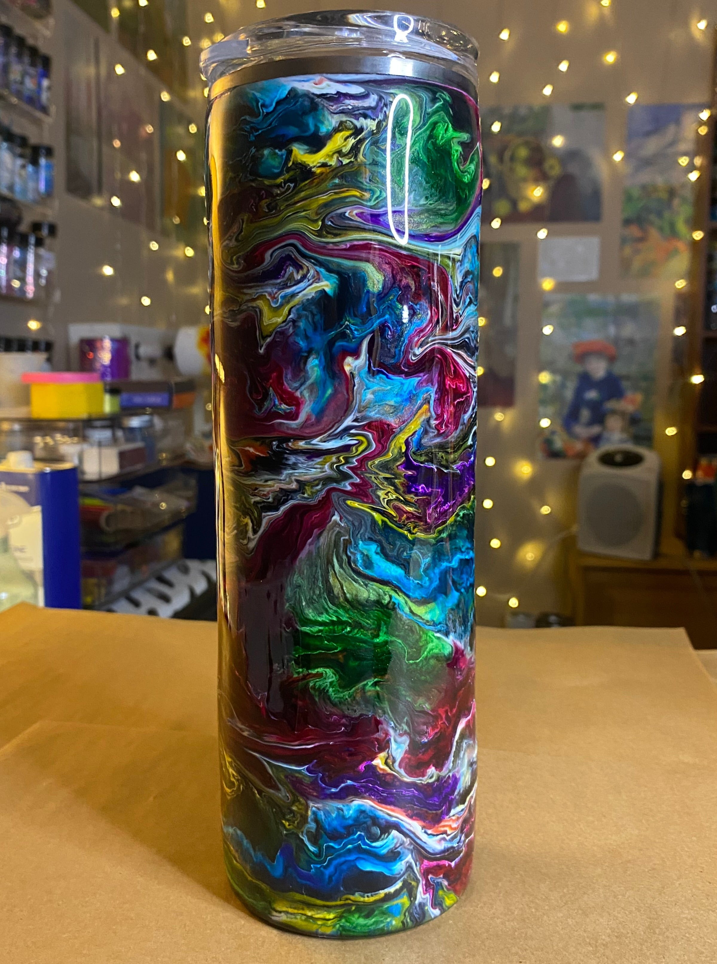 30 oz. Straight Skinny Tumbler - PGS Blurred Lines/Ink Swirl Mashup (Cartoon)