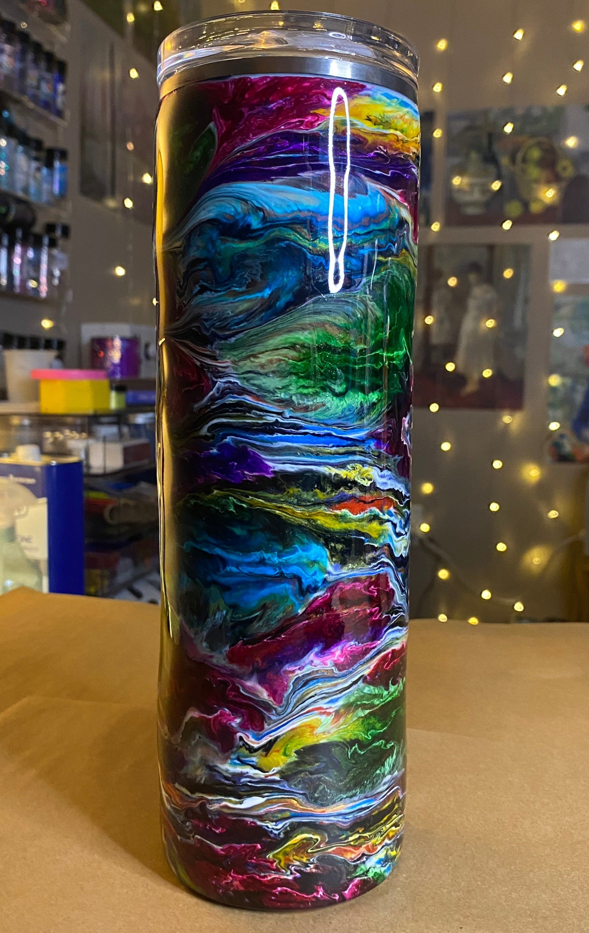 30 oz. Straight Skinny Tumbler - PGS Blurred Lines/Ink Swirl Mashup (Cartoon)