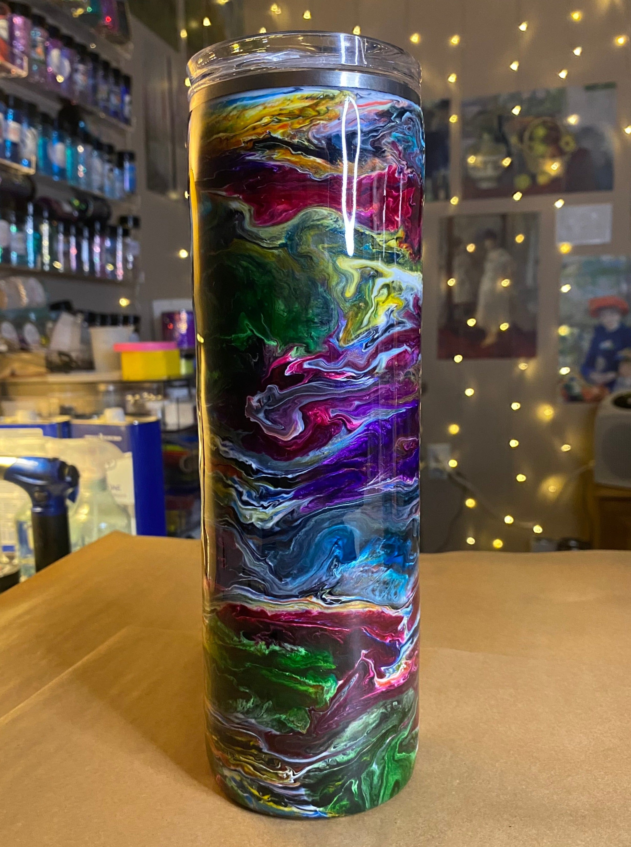 30 oz. Straight Skinny Tumbler - PGS Blurred Lines/Ink Swirl Mashup (Cartoon)