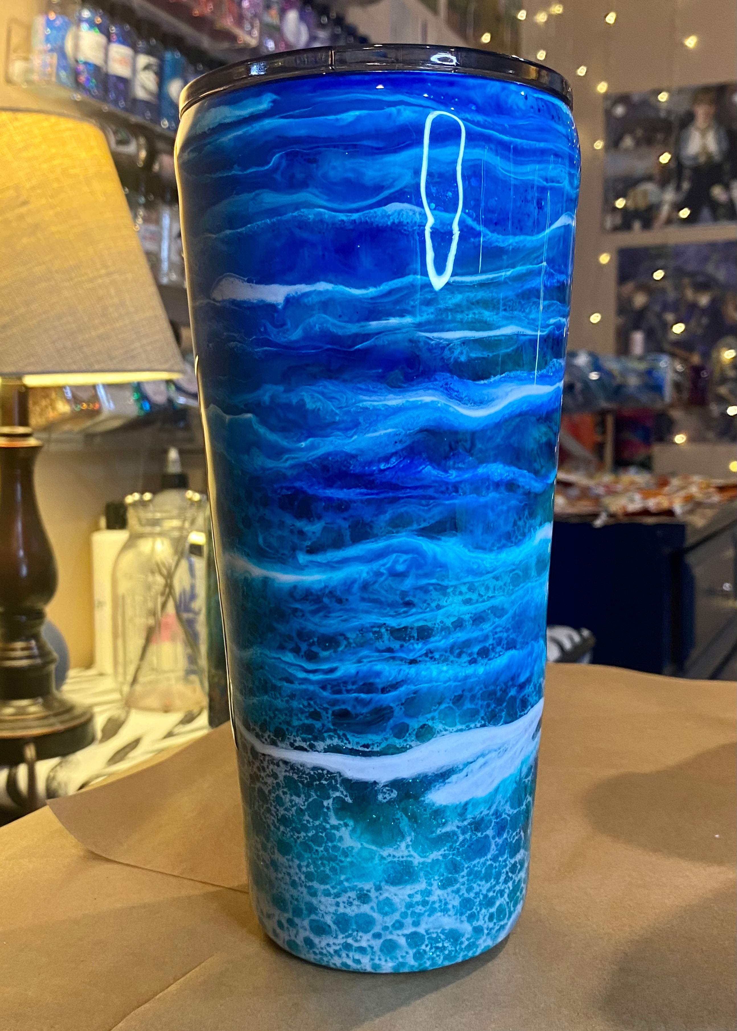 32 oz. Slim Tapered Tumbler - Ocean Waves Powerwash