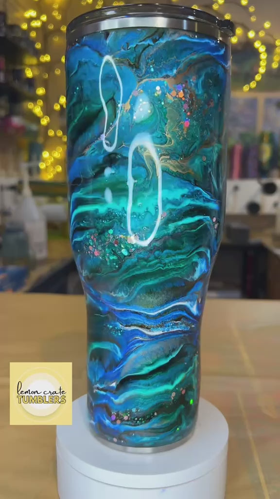 40 oz. Modern Curve Tumbler - Ocean Blue Mashup