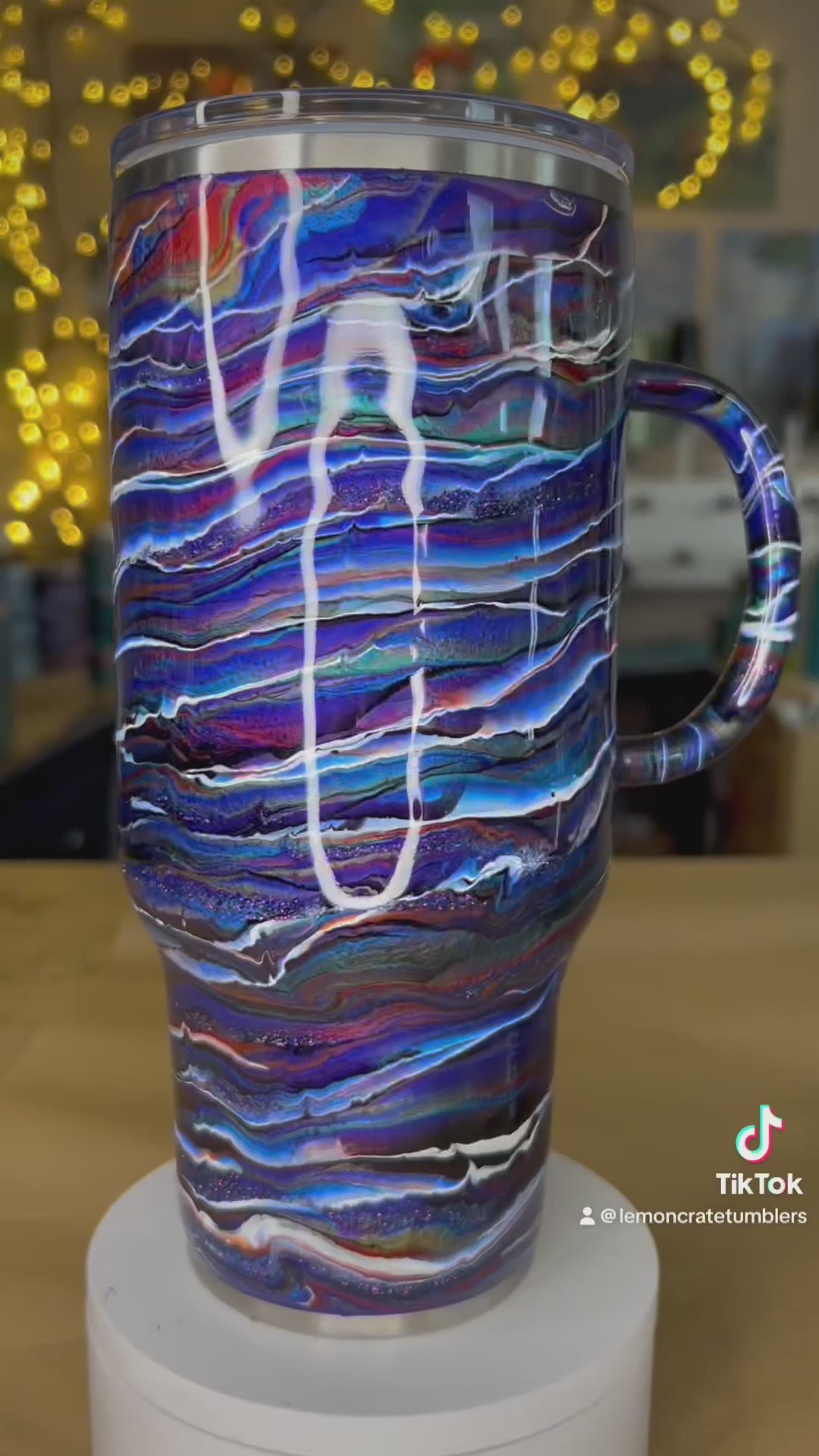 32 oz. Tipsy Magnolia Travel Mug Tumbler 🔷 Blurred Lines for Bren