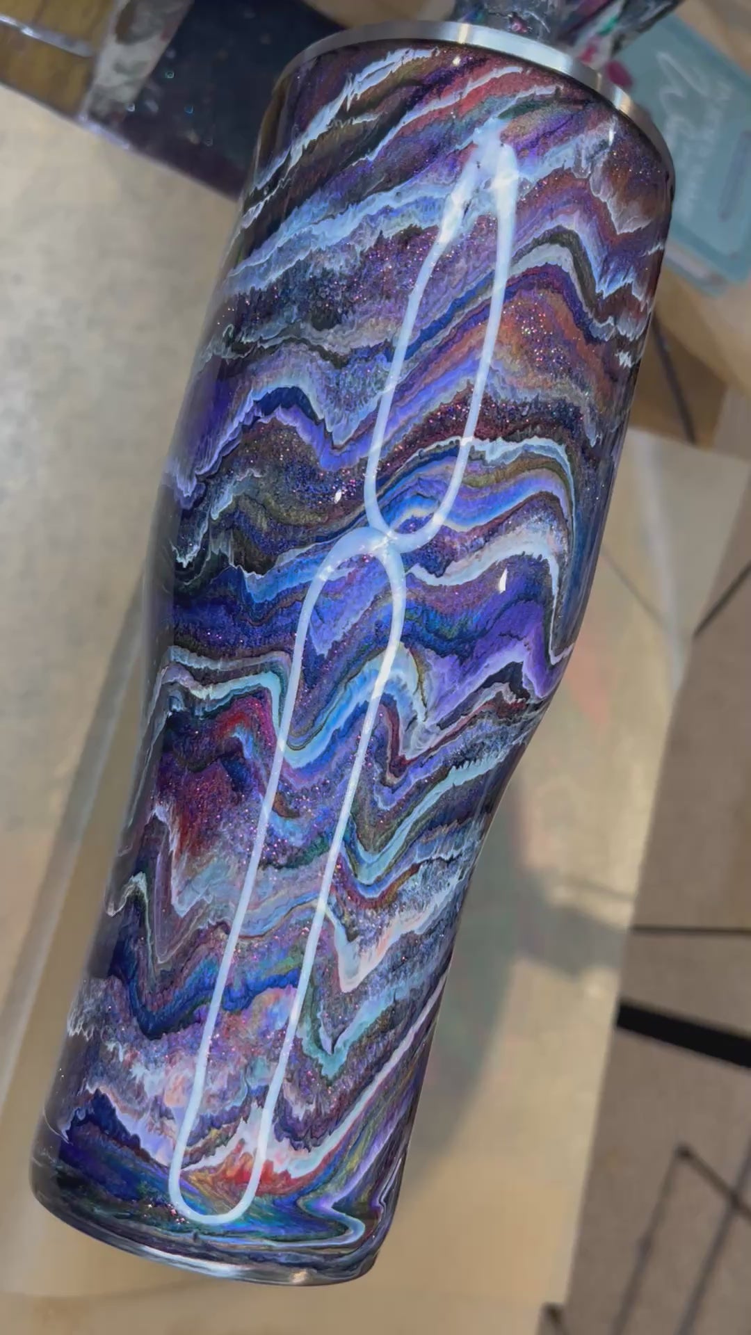 40 oz. Modern Curve Tumbler 💛 Blurred Lines for Dena