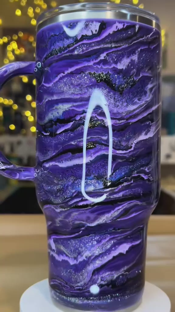 32 oz. Tipsy Magnolia Travel Mug ☂️ Darker Purples Blurred Lines