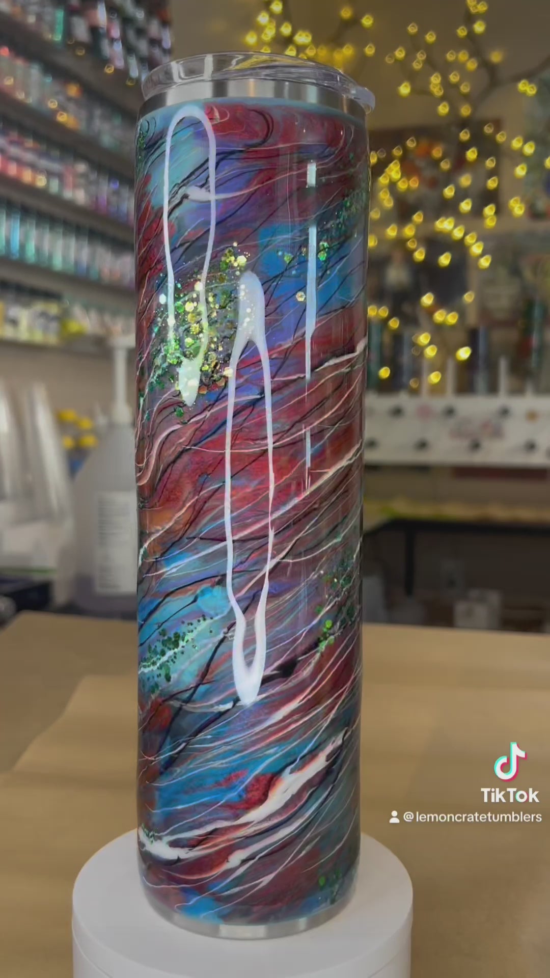 32 oz. Tipsy Magnolia Plump Tumbler 🌅 Crimson Sky Graffiti