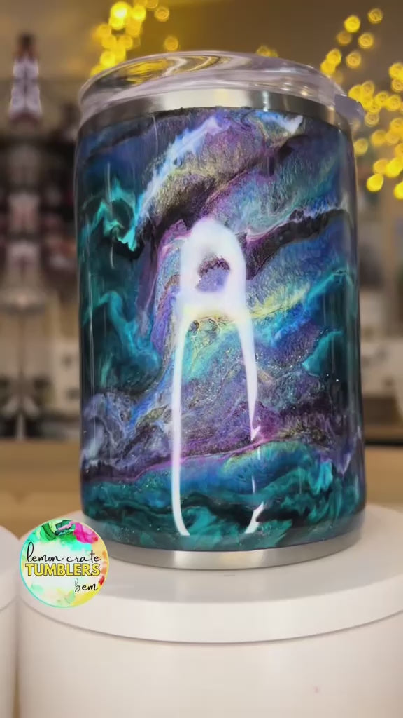 12 oz. Husky Tumbler [Tipsy Magnolia] 🌂 Teal & Purple Mashup