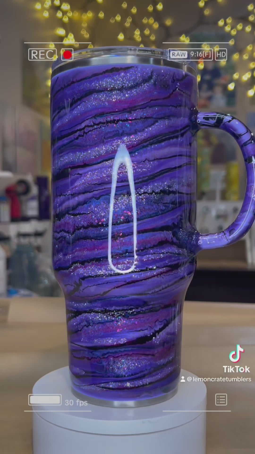 32 oz. Tipsy Magnolia Travel Mug 💜 Purple Blurred Lines