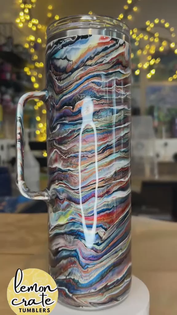 30 oz. Hoggdle (Skinny w/Handle) - New Rainbow Blurred Lines